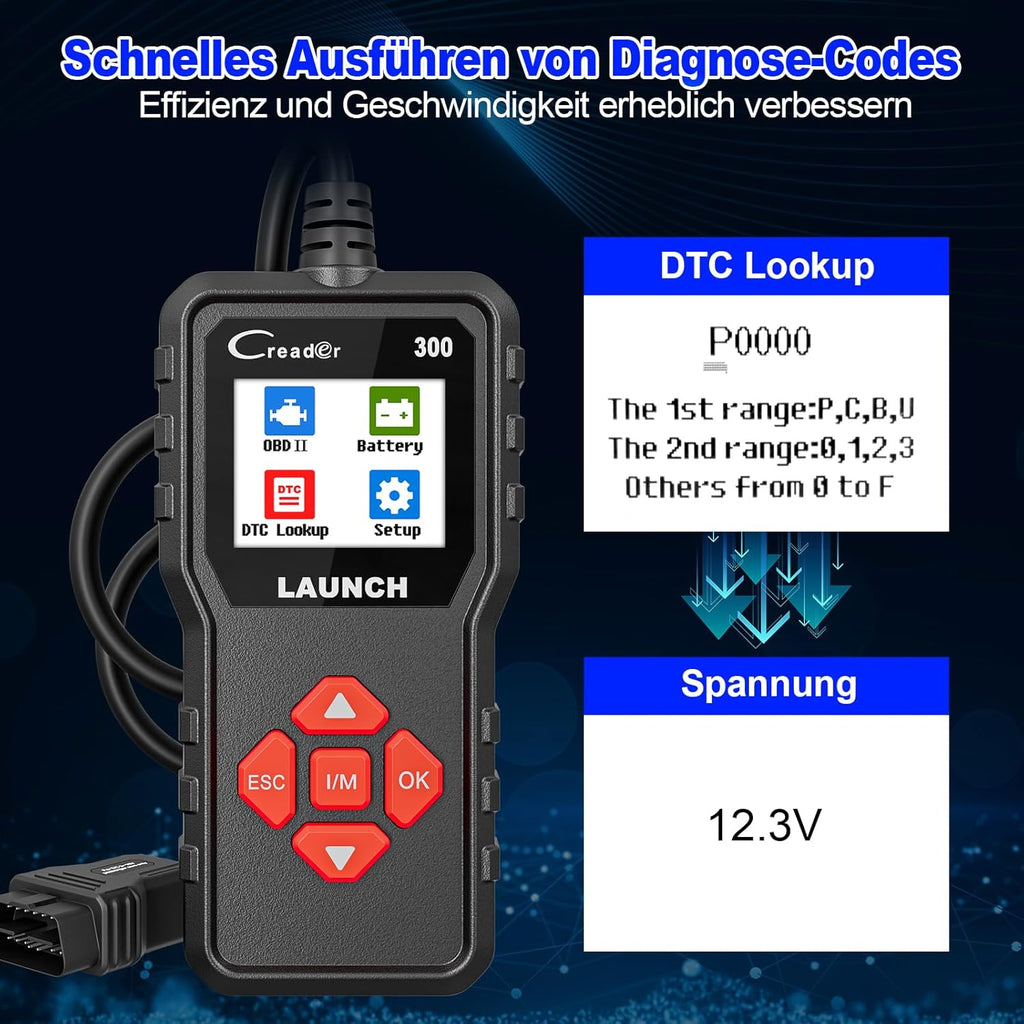 MG AutoTech OBD2 Scanner (Launch CR300) – Read & Clear Check Engine Light (All Cars 2000+)