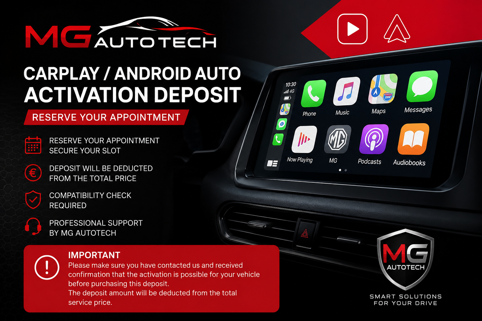 CarPlay / Android Auto Activation Deposit